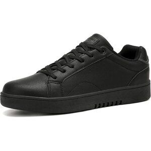 🆕Men's All Black Casual Fashion Dress Sneakers Lace-Up Lightweight Shoes